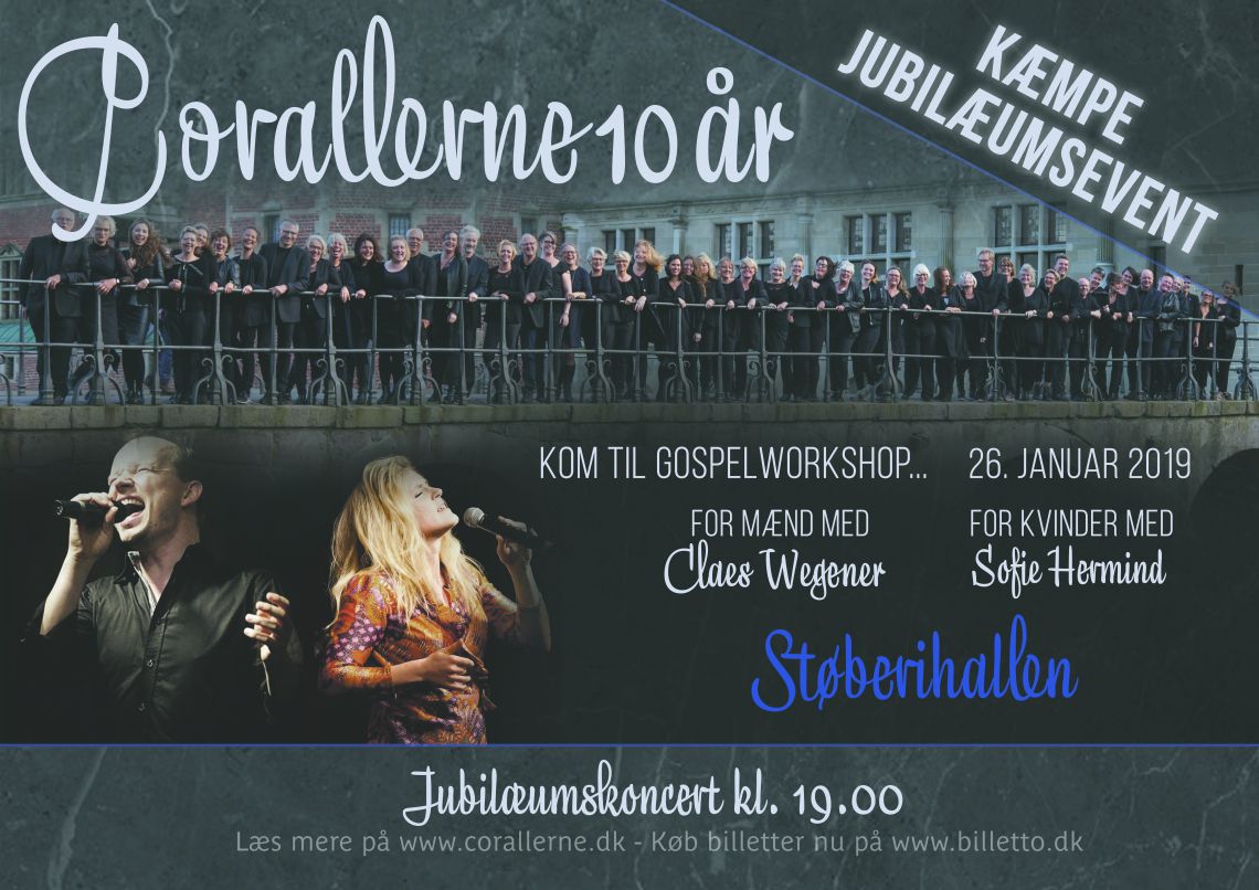 CORALLERNE fejrer 10 år med WORKSHOPS og KÆMPE JUBILÆUMSKONCERT!   